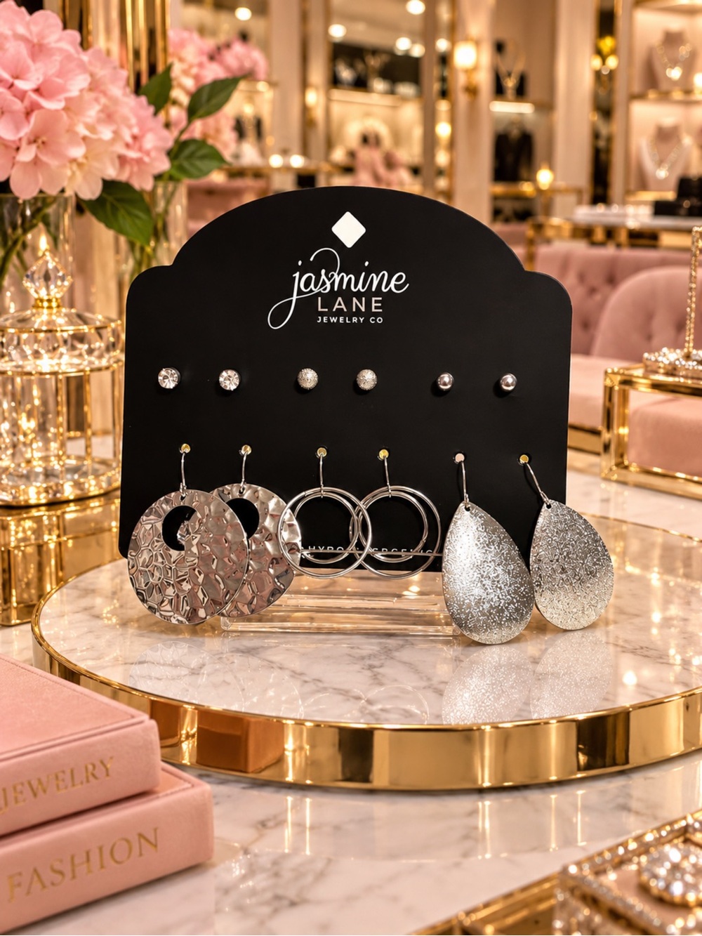 Jasmine Mixed Hoop & Teardrop Earring Set